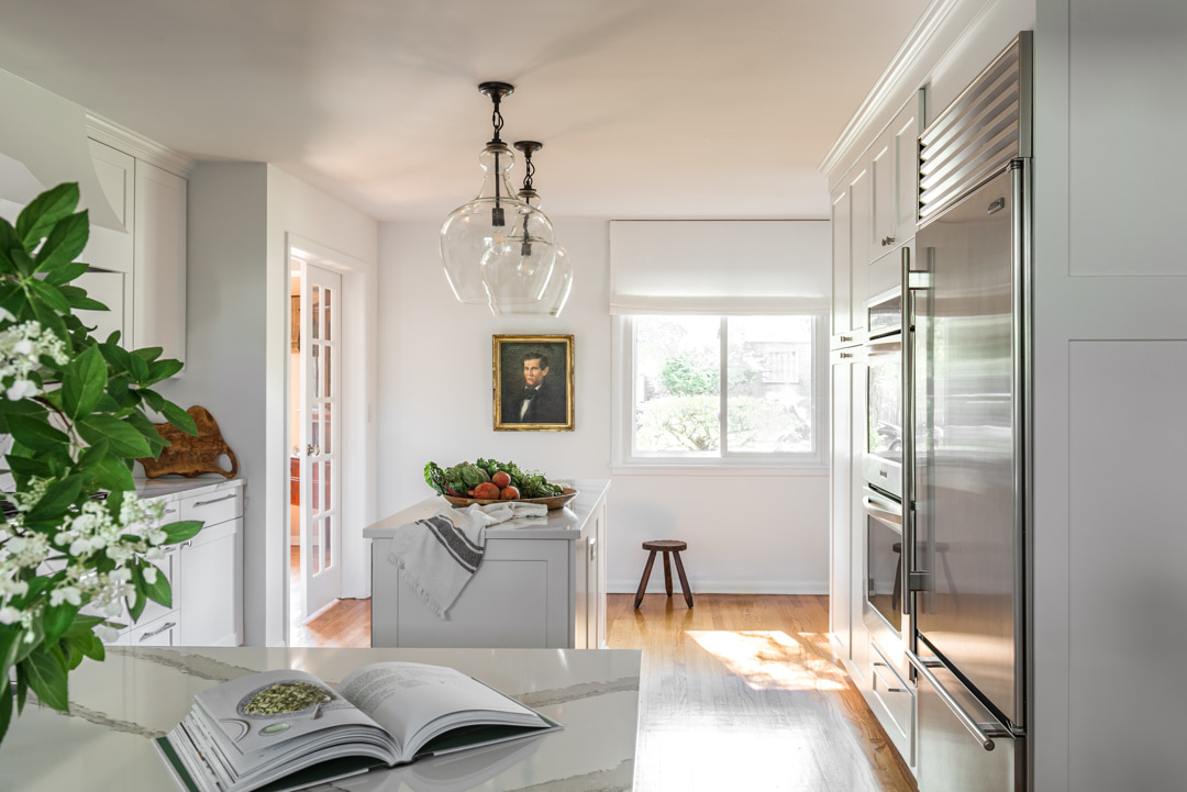 Bright and spacious kitchen in white colors
