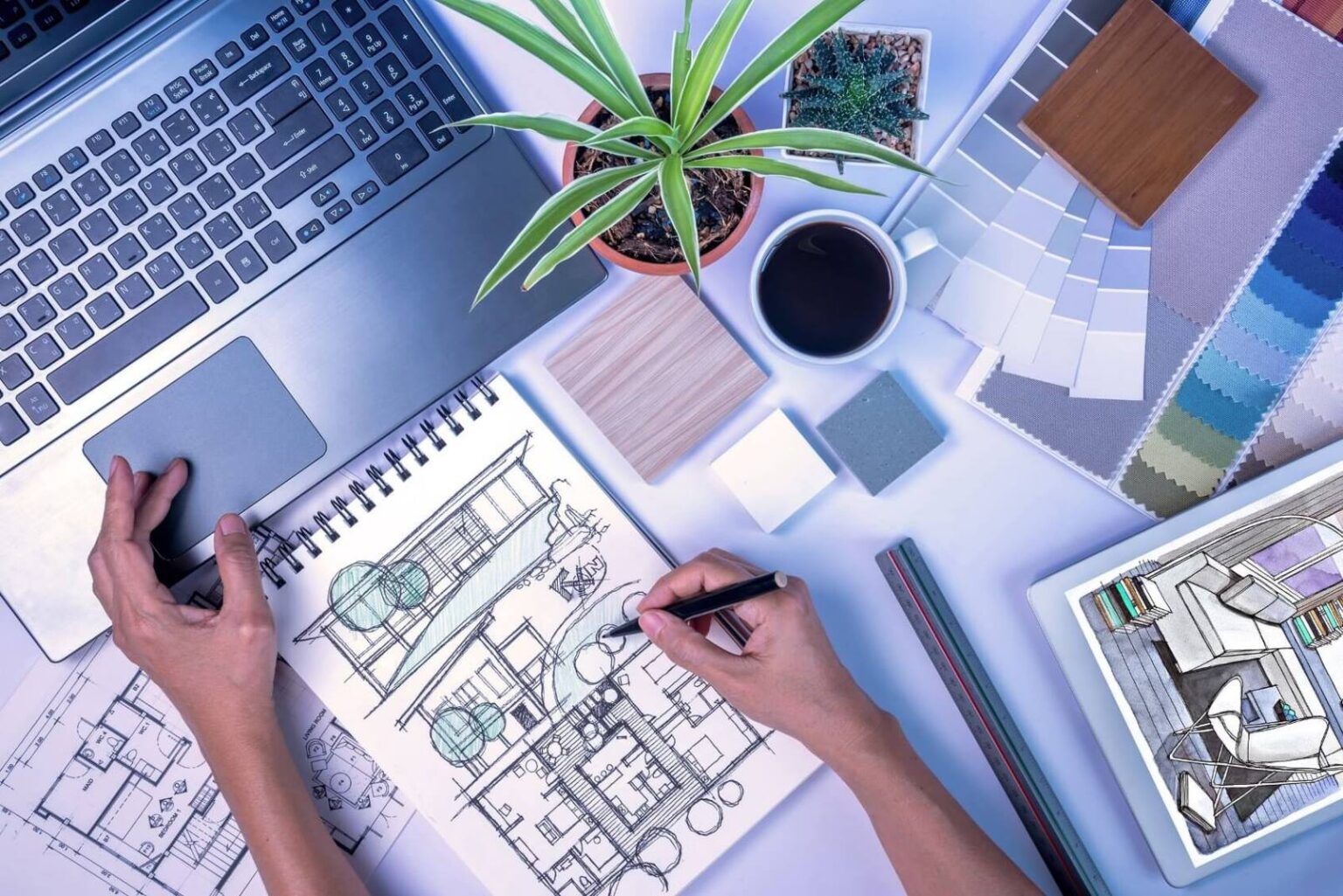 Interior designer working on the project